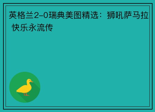 英格兰2-0瑞典美图精选：狮吼萨马拉 快乐永流传